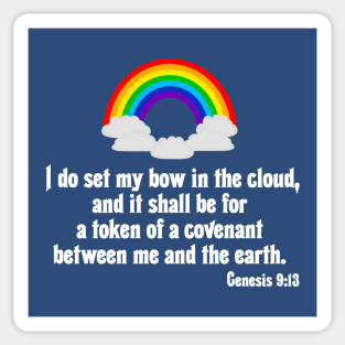 Rainbow Noah Covenant Bible Verse Genesis 9:13 Sticker